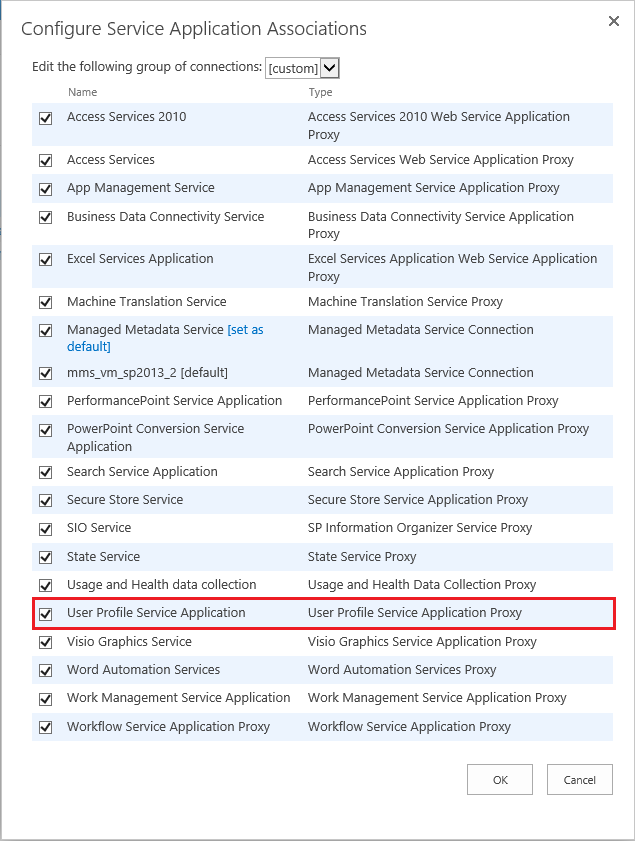 Configure Service Application Associations