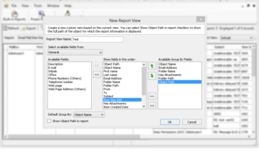 Create and reuse customized report views by selecting the desired fields for a report