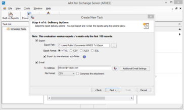 Share AD reports with the respective users by exporting as HTML / CSV / XLSX file or by emailing it 